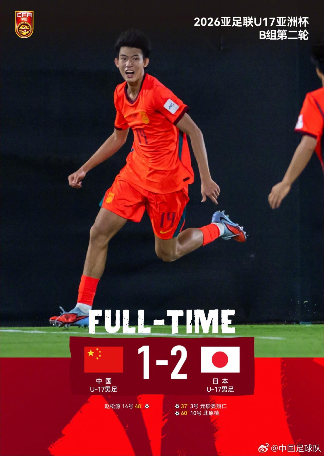 leyu公司-U17国足1-2日本！小组两连败却仍保有晋级希望，主帅惹争议